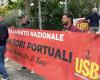 Salerno, protesta por las obras portuarias organizada por la USB. la transmision en vivo
