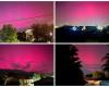El cielo se tiñe de rosa, las espectaculares imágenes de la Aurora en Friuli