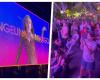 San Remo: Mucha gente en Piazza Bresca con Rolando para la final de Eurovisión