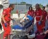 Simulación de emergencia de la Cruz Roja desde la sala de urgencias de Velletri hasta el hospital de Castelli
