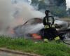 Galliate: Bomberos en acción por un incendio, un accidente y un coche en llamas