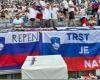 “Trst je nas” en una bandera de Eslovenia durante el partido contra Serbia: estalla la polémica