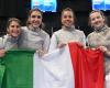 el equipo Potenza en lo más alto del podio con Errigo, Favaretto y Volpi